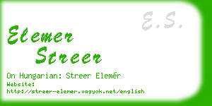 elemer streer business card